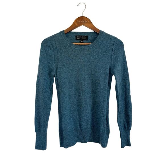 Banana Republic Sweaters - Banana Republic 100% Cashmere Crewneck Sweater Deep Sea Blue Quiet Luxury XS